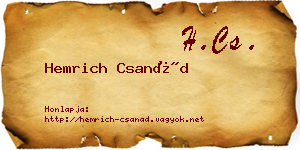 Hemrich Csanád névjegykártya